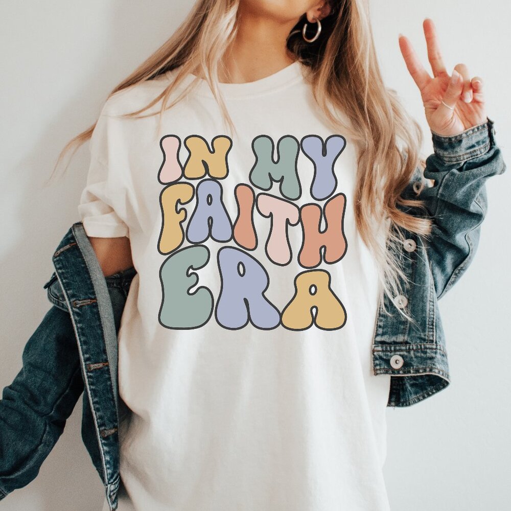 Retro In My Faith Era Christian Shirt Vintage Style Unisex Handmade